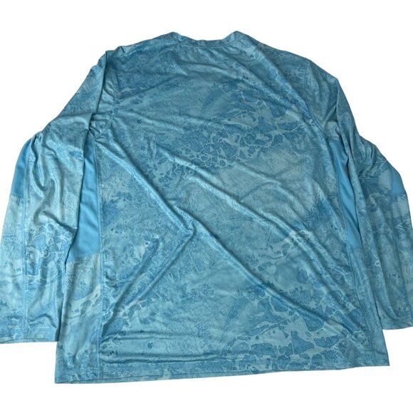 Realtree Fishing Men's Shirt XXL Blue Wave Camouflage Polyester Beach Ocean - Picture 2 of 4